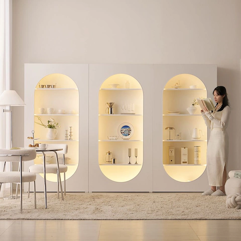 라운지 E0 LED 책장 / 장식장 1000